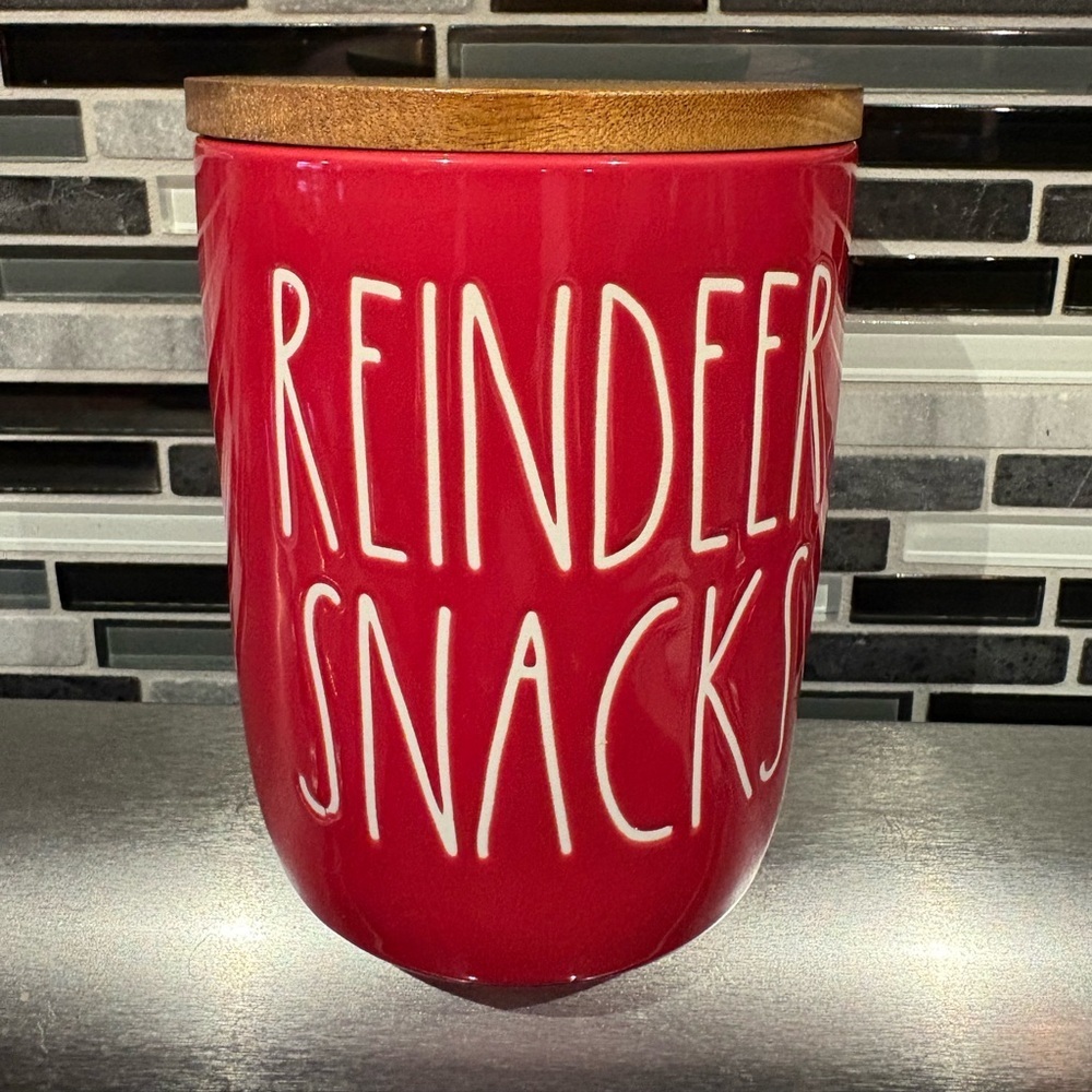 Rae Dunn Red Reindeer Snacks Cellar